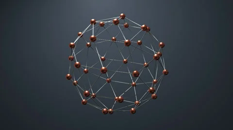 Wire frame end spheres with alpha channel Stock Footage 31199093