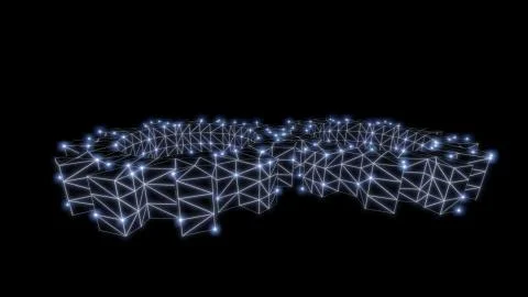Wire-frame gear with luminous dots. 3d illustration Stock-Illustration