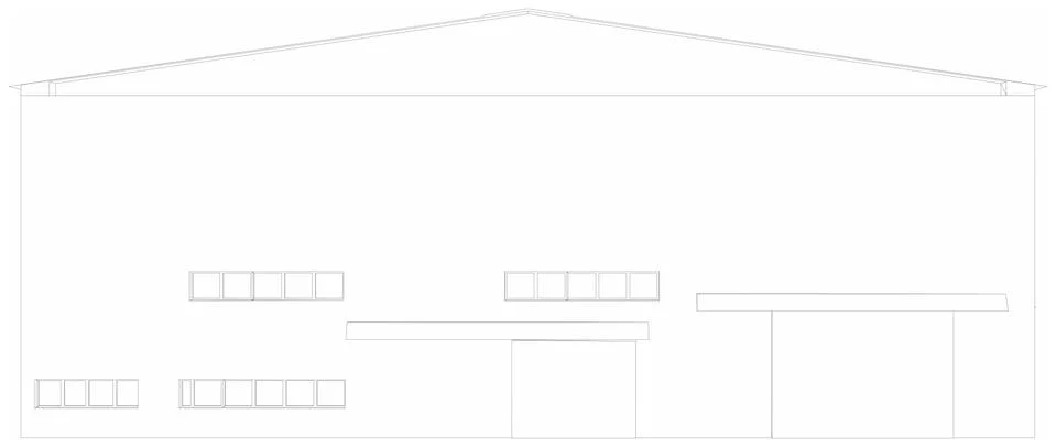Wire-frame industrial building. Vector Ilustración de archivo