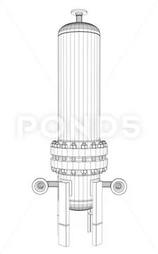 Wire-frame industrial equipment Stock Illustration
