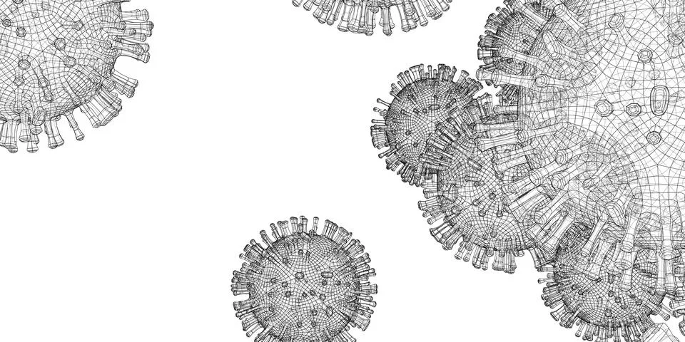 Wire-frame model of a virus Stock Illustration