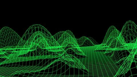Wire frame mountain map Stock Illustration