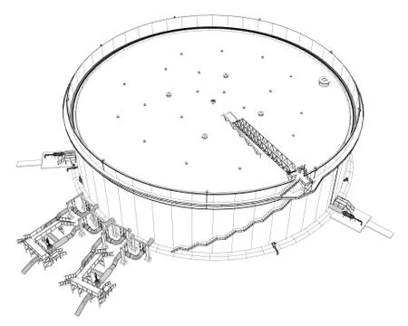 Wire-frame oil tank Stock Illustration