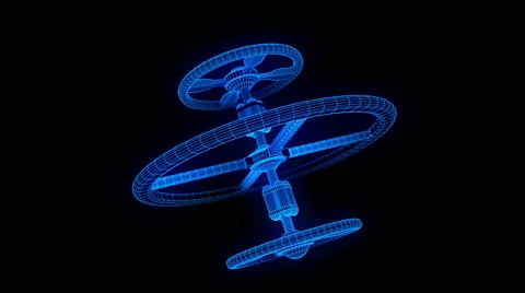 Wire Frame Space Station Stock Footage 42591311