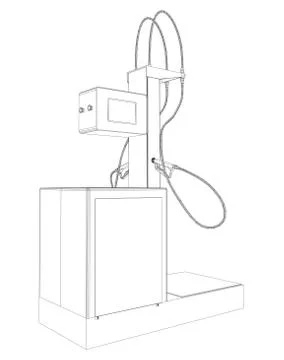 Wire-frame vector Oil and Gas station equipment 스톡 일러스트