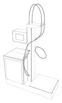 Wire-frame vector Oil and Gas station equipment Illustrazione stock