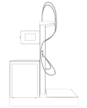 Wire-frame vector Oil and Gas station equipment Illustrazione stock