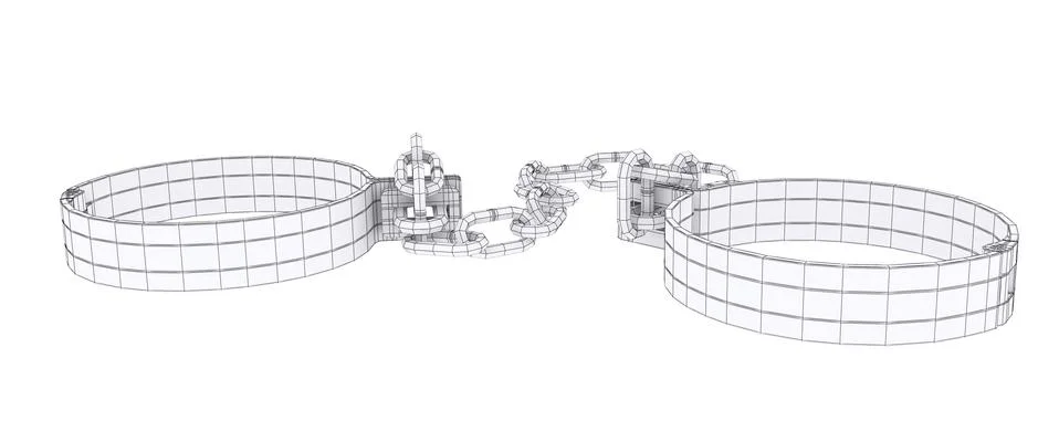 Wire-frame white shackles Stock Illustration