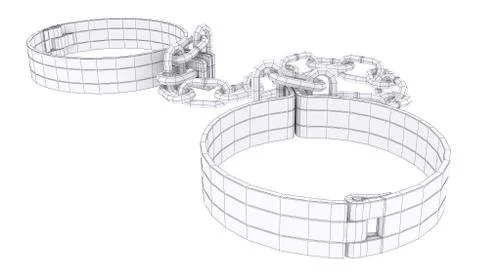 Wire-frame white shackles Stock Illustration