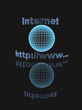 Wire globe and the text - letters the Internet-address Stock-Illustration