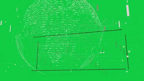Wire globe appearing corner, assembling, rotating, merging with grid on Stock-Footage 337142639