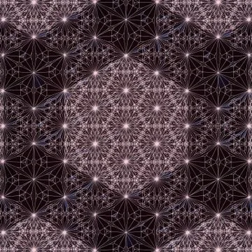 Wire hexagonal pattern in line art style on dark background. 3d rendering Illustrazione stock
