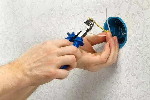 Wire insulation cleaning Stock Photos