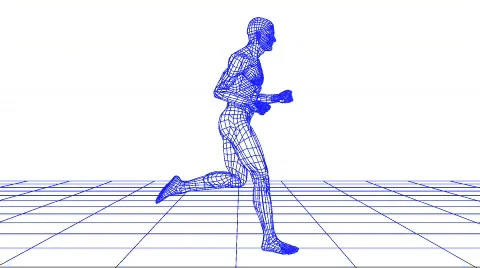 Wire man running looping Video stock 119208