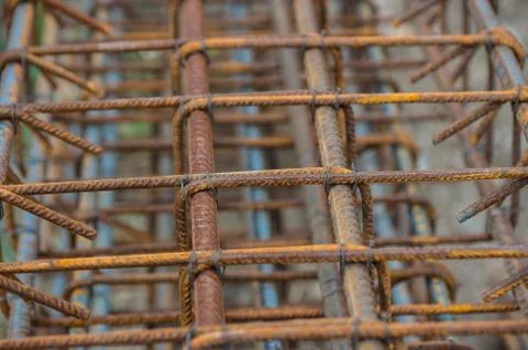Wire mesh of concrete pouring. Foto stock