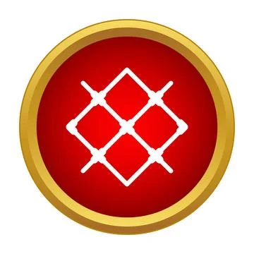 Wire mesh fence grid protection boundary icon Stock Illustration