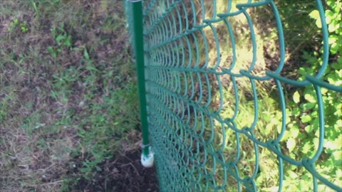 Wire mesh fencing to keep out strangers Stock Footage 196108760
