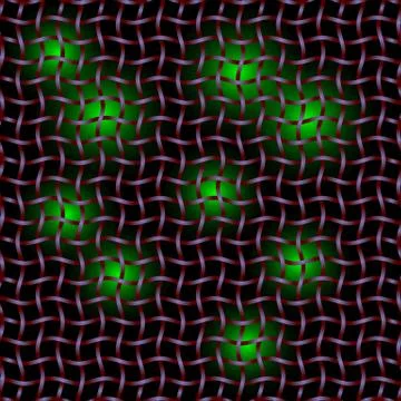 Wire mesh hides some light-green  rounds on background Illustrazione stock