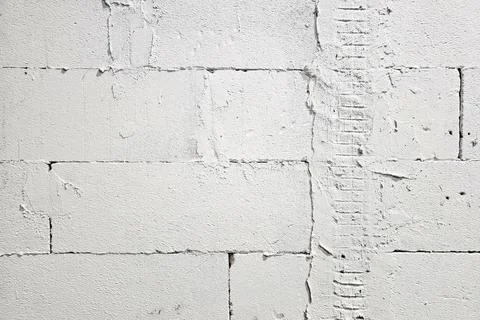 Wire Mesh on Lightweight Concrete Wall for Crack Protection. Stock Photos