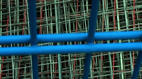 Wire Mesh Metal Grid Stock Footage 8660166