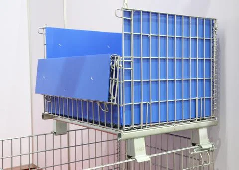 Wire mesh pallet Stock Photos