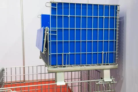 Wire mesh pallet Stock Photos