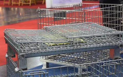 The wire mesh pallet Stock Photos