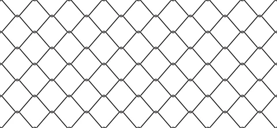 Wire Mesh Seamless Pattern vector Chain link Fence isolated wallpaper background Stock Illustration