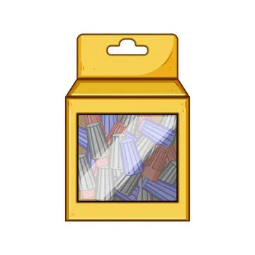 Wire nuts connector package for electrical work Stock Illustration
