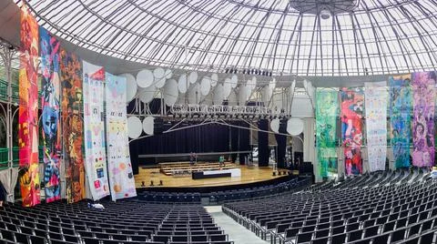 The wire opera house, or Opera de Arame, in Curitiba, Brazil. inside view Stock Photos