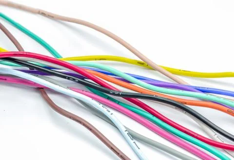 Wire or cable on white background. Stock Photos