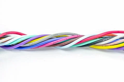 Wire or cable on white background. Stock Photos