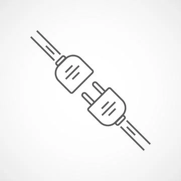 Wire plug and socket icon. Vector illustration. Stock Illustration