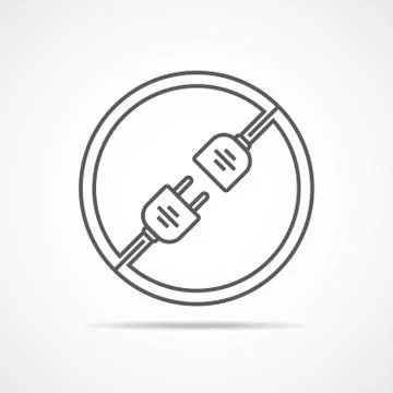 Wire plug and socket icon. Vector illustration. Illustrazione stock