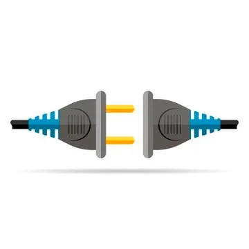 Wire plug and socket icon. Vector illustration Stock Illustration