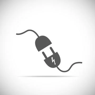 Wire plug and socket icon. Vector illustration Illustrazione stock