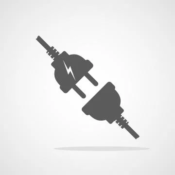 Wire plug and socket icon. Vector illustration Stock Illustration
