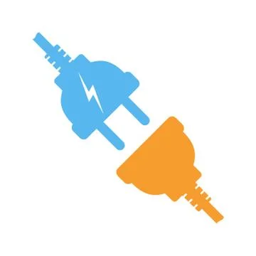 Wire plug and socket icon. Vector illustration Stock Illustration