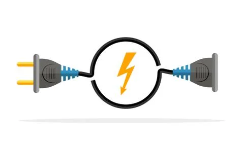 Wire plug and socket icon. Vector illustration. 스톡 일러스트