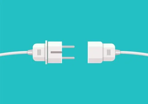 Wire plug and socket 스톡 일러스트