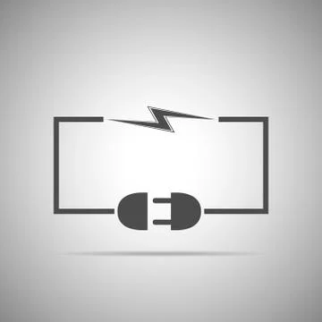 Wire plug and socket - vector illustration. Illustrazione stock