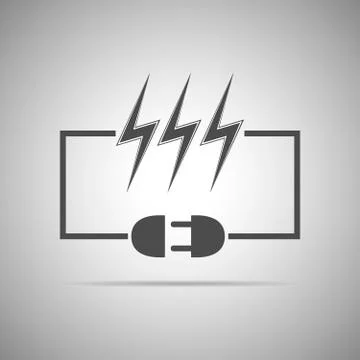 Wire plug and socket - vector illustration. 스톡 일러스트