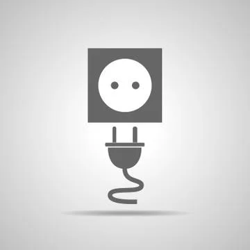 Wire plug and socket - vector illustration. Stock Illustration
