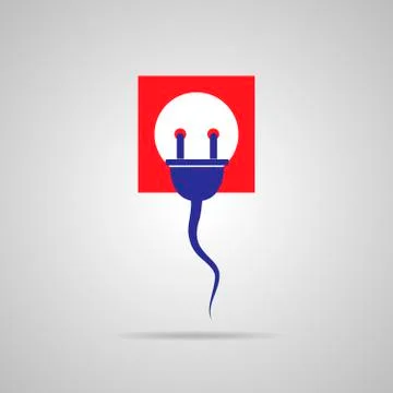 Wire plug and socket - vector illustration. 스톡 일러스트