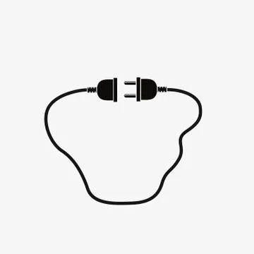 Wire plug and socket - vector illustration. Illustrazione stock