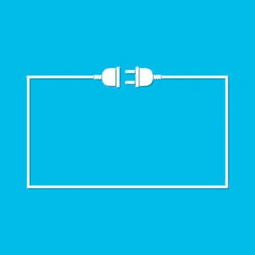 Wire plug and socket - vector illustration. Stock Illustration