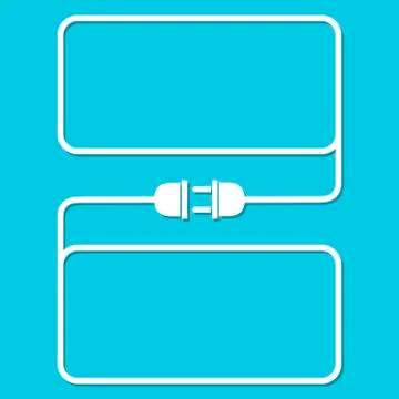 Wire plug and socket - vector illustration. Stock Illustration
