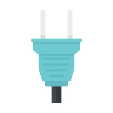 Wire plug icon flat isolated vector Stock Illustration