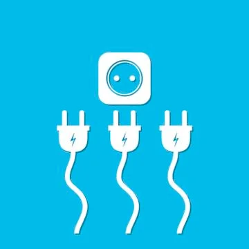 Wire plug with socket icon - vector illustration. Illustrazione stock