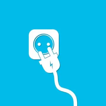 Wire plug with socket icon - vector illustration 스톡 일러스트
